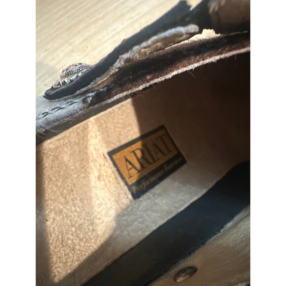 Ariat Cow Print Calf Hair Slip On Mule Clog, Womens Size 10, brown and white - Picture 5 of 8